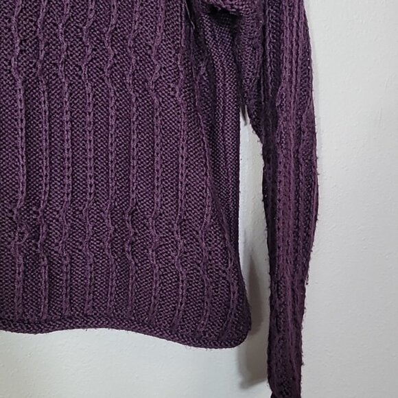 Vintage The Limited Womens Chunky Knit Henley Sweater Size S Purple Wool Blend - Picture 5 of 13